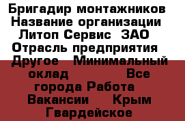 Бригадир монтажников › Название организации ­ Литоп-Сервис, ЗАО › Отрасль предприятия ­ Другое › Минимальный оклад ­ 23 000 - Все города Работа » Вакансии   . Крым,Гвардейское